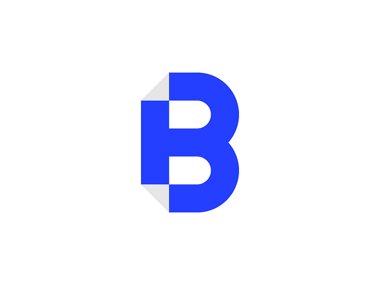 B blue paper logo mark by Uchava - Logo Design on Dribbble