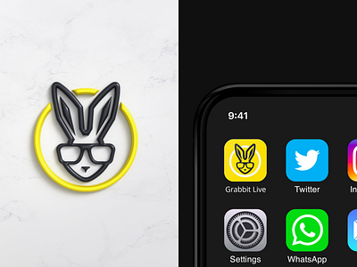 GrabbitLive Logo Design, Logo Mark 3d app desig app icon branding design emblem graphic design icon identity ill illustration logo logo mark rabbit vector