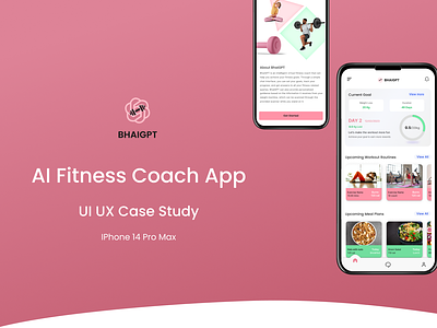 AI Fitness Coach App_UI UX Design bhaigpt fitness app fitness goal goal setting meal plan mobile ui prototype ui ux workout plan