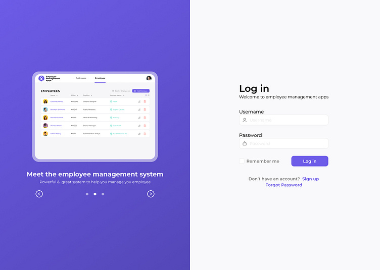 Employee Management Web App by Ezzeriq Jaafar on Dribbble