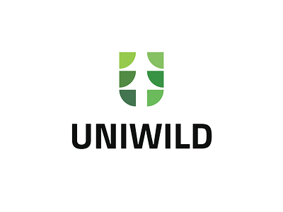 uniwild brand branding gear letter lettermark logo monogram nature negative space outdoor tree u