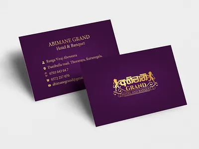 Business card design for luxury banquet banquet branding business card graphic design hotel vector