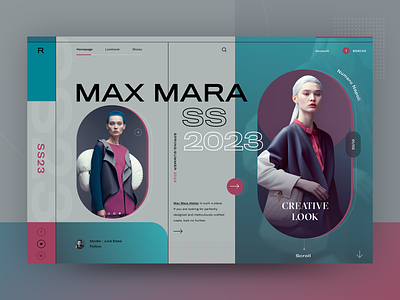 Roxane fashion store - Max Mara Summer Campaign 2023 v2 clean fashion layout modern typography ui ux