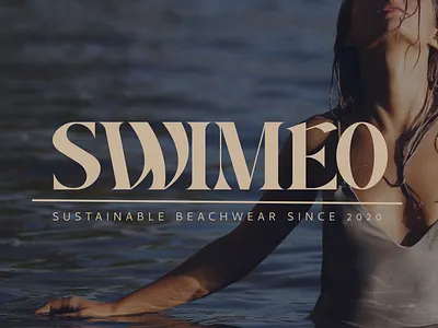 Swimeo sustainable beachwear branding brand designer fashion branding fashion logo light stylish