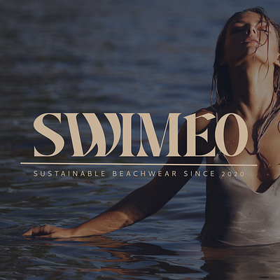 Swimeo sustainable beachwear branding brand designer fashion branding fashion logo light stylish