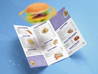 Galaxy Burger Menu graphic design menu design print design