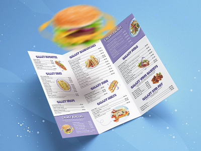 Galaxy Burger Menu graphic design menu design print design