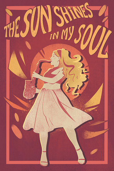 The sun shines in my soul illustration typography