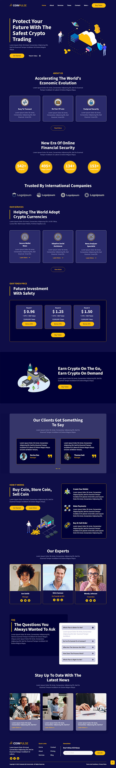 Coinpulse - Crypto Currency & Trading Elementor Template Kit branding design design idea elementor graphic design illustration logo trade trading typography ui unique design ux vector website website design wordpress