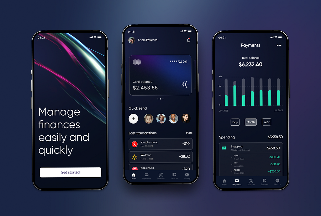 Mobile banking app design by Artem on Dribbble