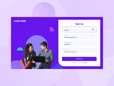 Sign Up Screen ui