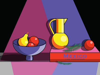 Still Life with Fruit and Rosemary adobe illustrator book colorful fruit illustration still life vector