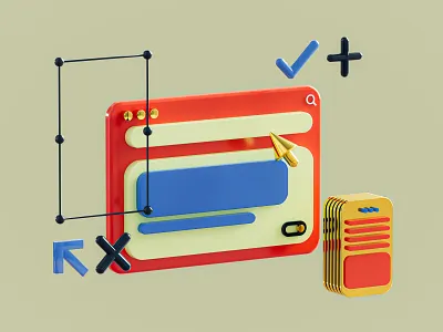 Website 3D illustration 3d branding cinema 4d composition design graphic design illustration ui vector