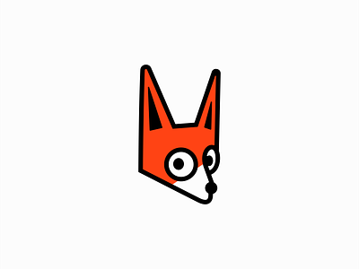 Fox Logo animal branding cartoon cute design emblem fox geometric icon illustration lines logo mark mascot modern orange playful simple sports vector