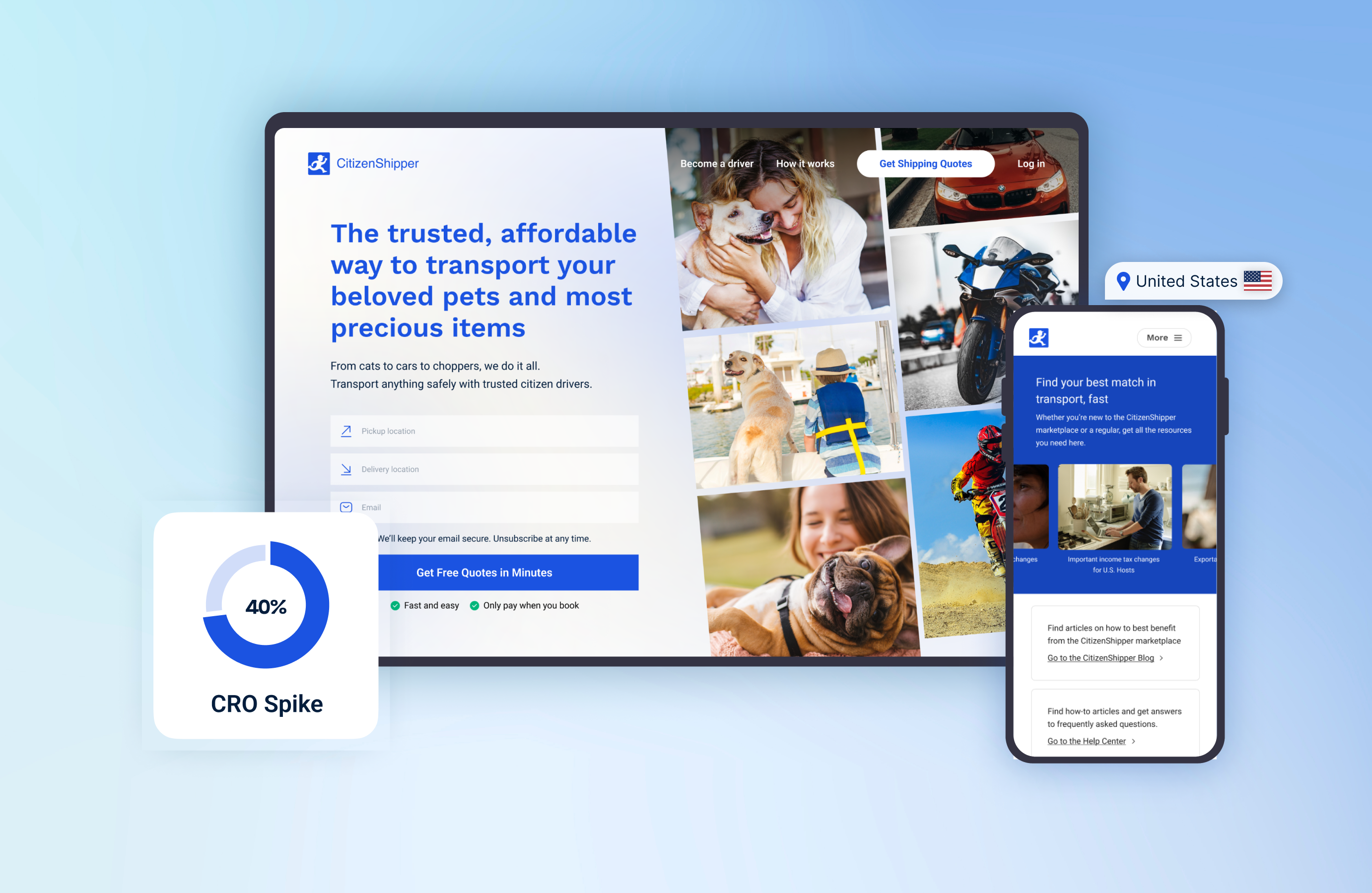 Citizen Shipper Case Study cro design pets transport ui ux