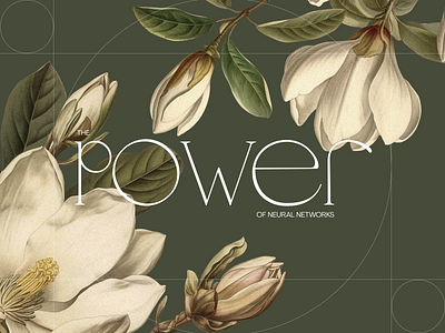 Magnolia Power aesthetic botanic botanical design assets flower magnolia old poster retro vintage