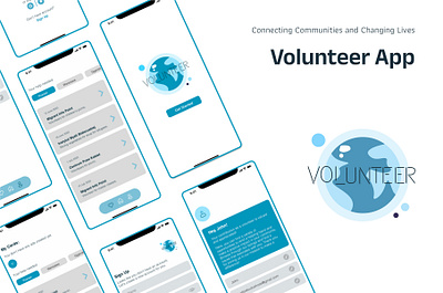 Volunteer App: UX, UI Design app design graphic design logo mobile design ui ux ux design volunteer app: