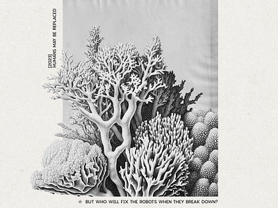 Digital corales book botanic botanical corales design elements drawing old retro vintage