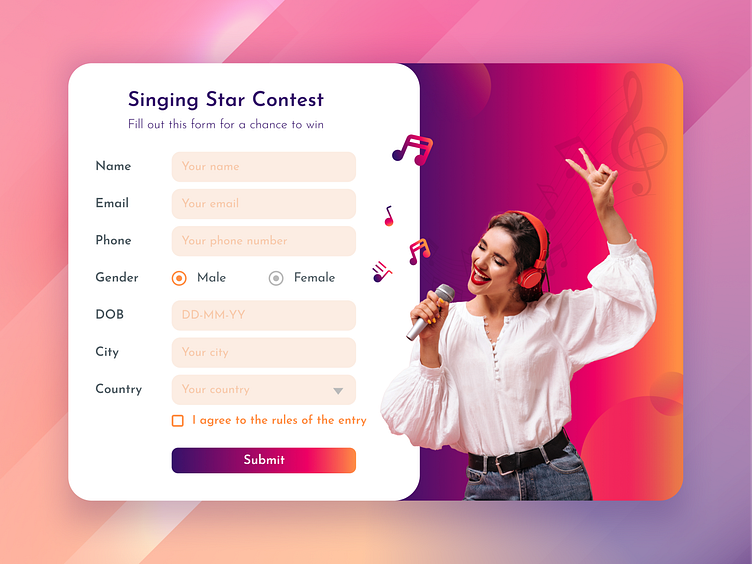 singing-contest-registration-page-dailyui-by-swarupa-mondal-on-dribbble