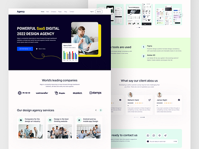 Agency Landing Page Design ahmed tamjid branding branding saas design design agency digital agency finance management saas finance website landing page landing pagedesign management product design saas saas app saas landing page saas ui saas uiux saas ux design saas website saas website design website design