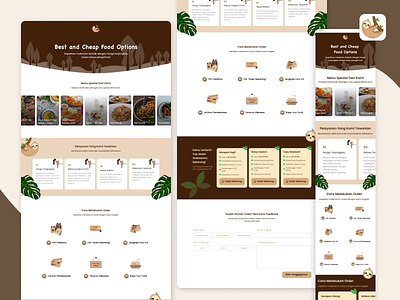 Sloth Indonesia animal branding company profile cute delivery food foodies forest friendly indonesian landing page sloth ui ux web web design