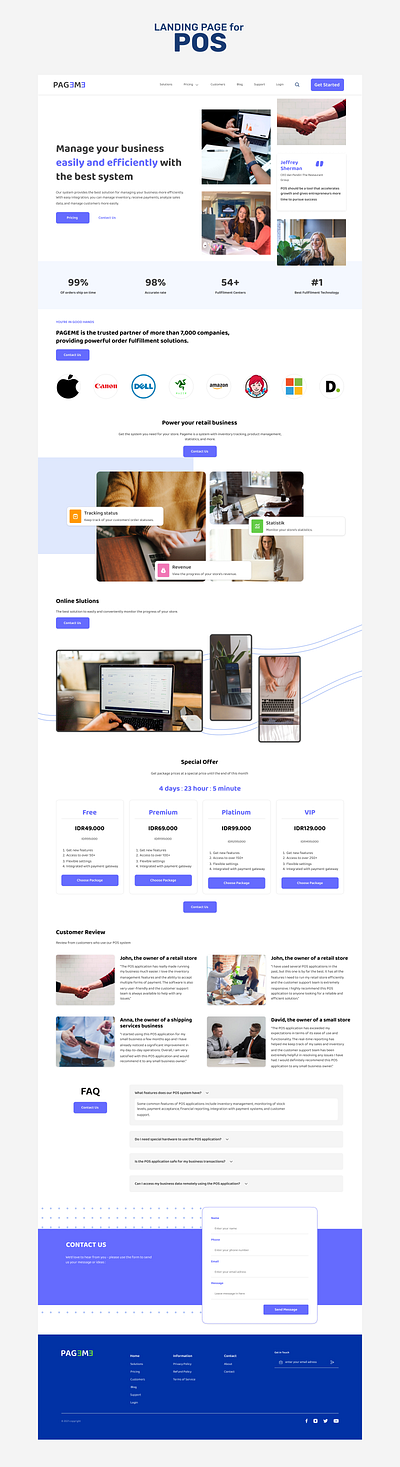 Landing Page for Point of sale (POS) landing page pos ui ui design uiux web design