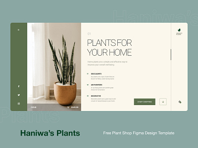 Haniwa's Plants - Home Plants Shopping Template branding design ui ux