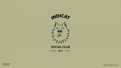 INDICAT - Cannabis Social Club Barcelona Mascot Logo Design 2d branding cannabis logo cartoon character design design graphic design illustration logo logo design logo designer mascot design minimalist nicole noemi outline logo