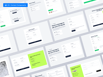 🔥Unique 20+ Contact Components Design. address email available business contact contact component design emai landing page marketing saas template template ui ui ux ui ux design ux research webdesign webocean webocean component webocean market website design