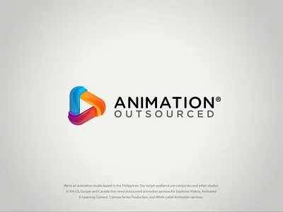 Animation Outsourced Logo app brand identity branding design digital art graphic design icon illustration illustrator logo minimal monogram typography ui ux vector visual identity