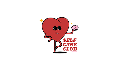 Self Care Club Mascot Character Design 2d awareness cartoon character design design graphic design illustration mascot design mental health nicole noemi self care