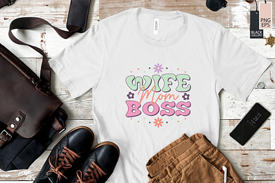 Retro Wife Mom Boss PNG Sublimation mother