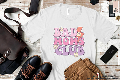 Bad Moms Club Retro PNG Sublimation Design print transfers