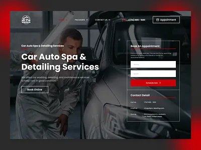 Car Wash Landing Page Header Design car car wash daily ui design detailing figma landing design landing page landing page design landing page ui landing pages trending ui uiux ux wash web web design webdesign website