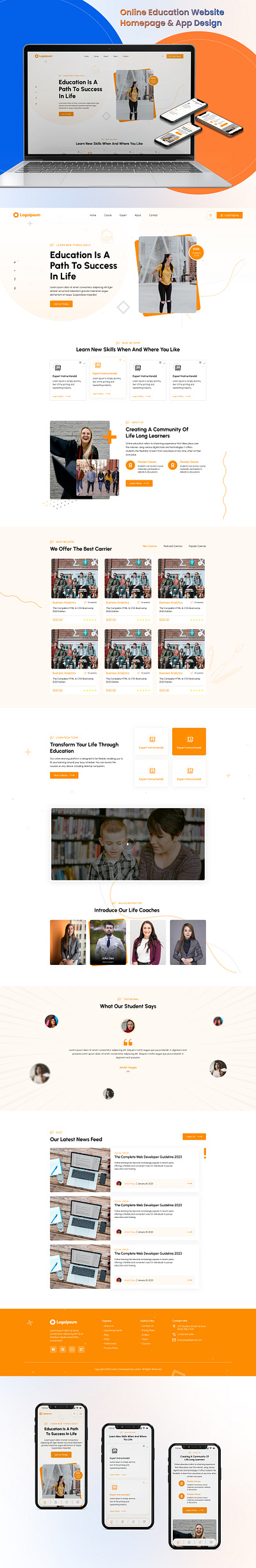 Online Education Website & Mobile App UI Design design mobile app ui