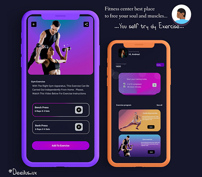 Exercise Daily mobile app ui ux