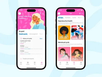 Bloom® - Period Tracker Mobile App / Pregnancy App calendar design female fulcrum healtcare health health app health tracker menstrual cycle menstruation period tracker periods product app product design trend ui ux web design women women healt