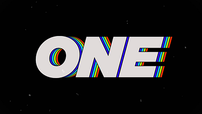 ONE! 2d adobe after effects animation design illustration kinetictypography logo logo animation motion motion design motion graphics rainbow text typo typography