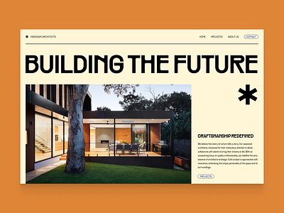 Paradigm Architects architecture editorial futuristic layout minimal modern web design