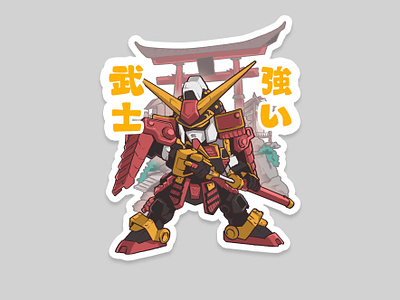 Astray the Red Samurai character character design gundam illustration japan japanese mascot mascot character mascot design mecha robot