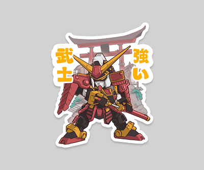 Astray the Red Samurai character character design gundam illustration japan japanese mascot mascot character mascot design mecha robot