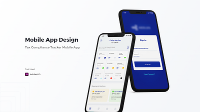 Mobile App UI Design adobe xd blue theme color guide components dashboard iconography login mobile app mobile app design style guide tax compliance app typography ui ui components ui design