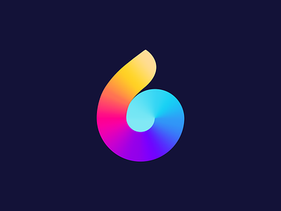 6 and flame #36daysoftype ( for sale ) 6 branding colorful fiery fire flames gradient hot icon letter light logo number six smart technology web3
