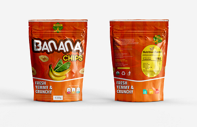 Banana 🍌 Pouch Packaging Label design 3d animation branding design foods graphic design illustration label logo motion graphics packaging