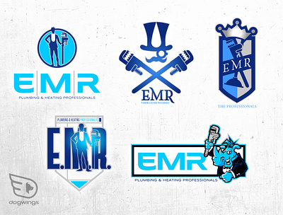 Logo concepts - upscale plumbing branding chipdavid classy design dogwings logo plumbing rhino vector wrench