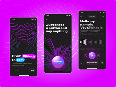 Voice into text — App app design ui ux