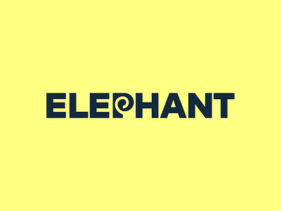 Elephant logo animal branding elephant logo logodesign logodesigner mark symbol wordmark yellow