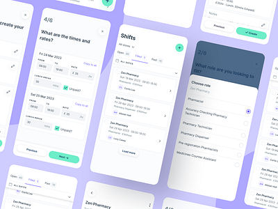 Zen Locum | Store App V1 appdesign clean form hr interface medical productdesign scheduling uidesign uxdesign