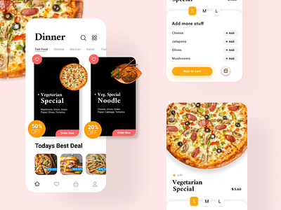 mobile food application application design apps creative dailyui design figma food app food application graphic design illustration mobile app ui uitrends uiux ux
