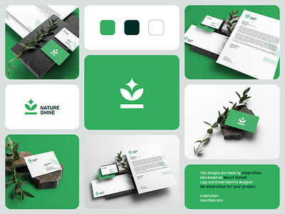 Nature Shine Brand Identity adobe illustrator brand designer brand identity branding creative logo design flat logo graphic design green illustration logo logo design branding logo designer logo presentation marufiam minimalist logo design modern minimalist logo modern logo nature visual identity